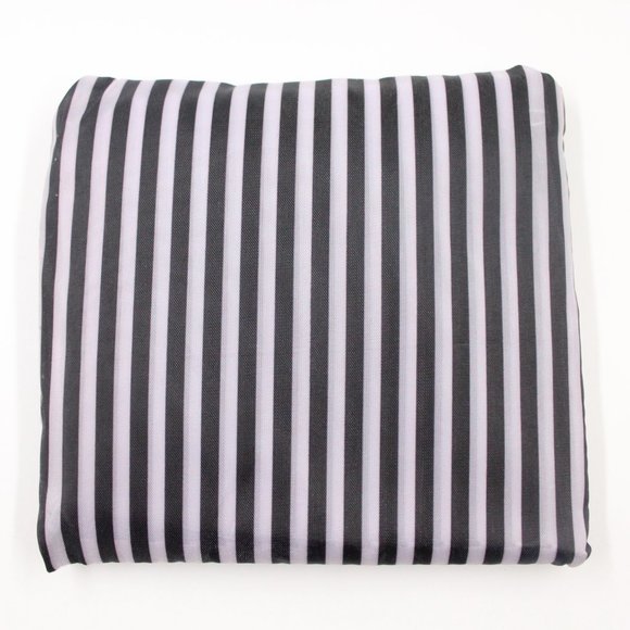 Foldable Compact Black White Stripe Reusable Grocery Tote Shopping Bag - Picture 2 of 2
